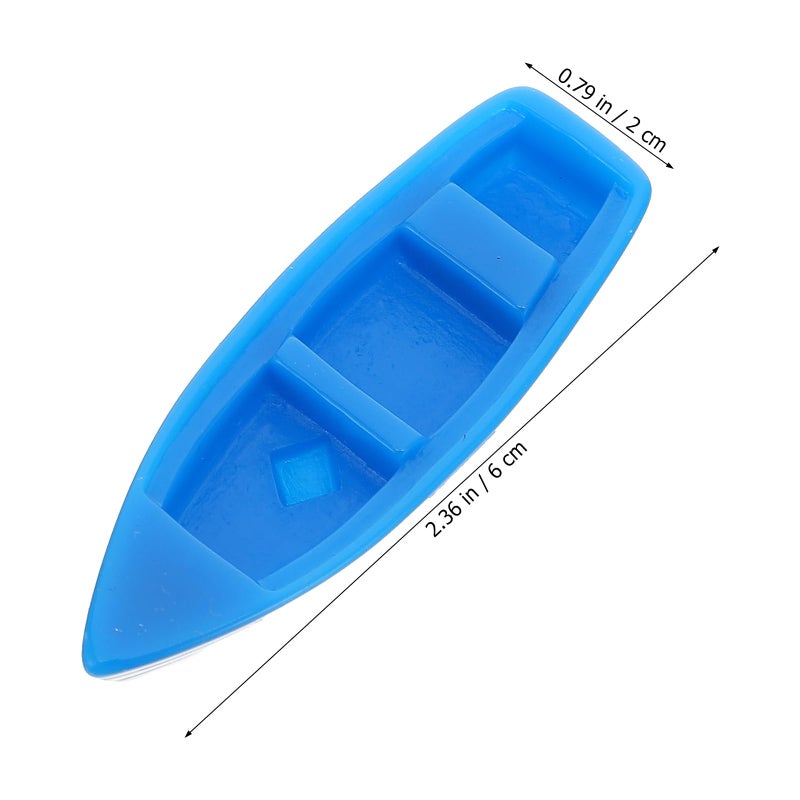 NUOBESTY 2 Sets Mini Vintage Fishing Boats Mini Beach Style Boat Oars Paddles Lifebuoy Set Miniature Ornament Kits for DIY Dollhouse Decorative Micro Landscape Scene Miniature Doll House Items - Image 2